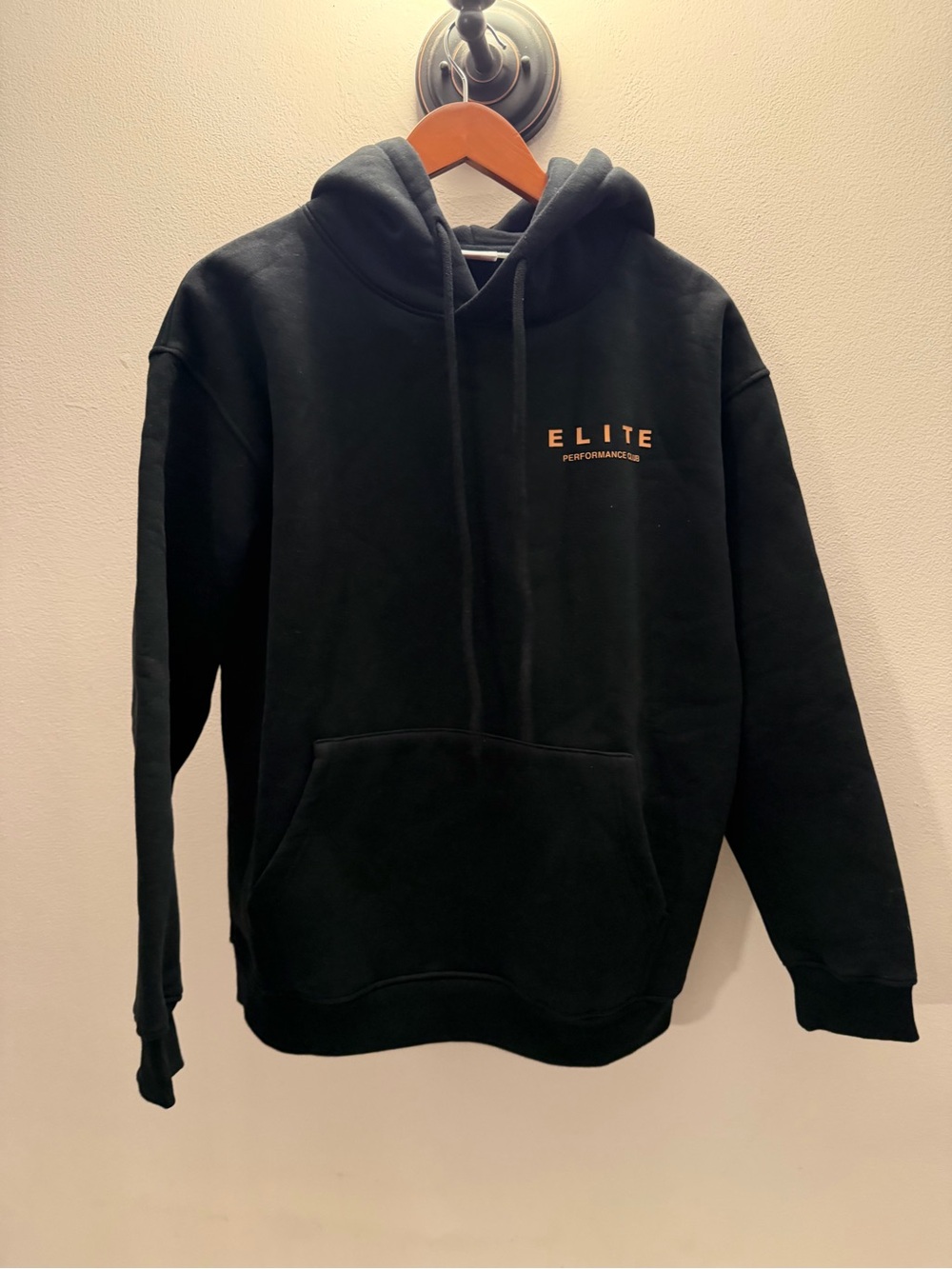 Rodan Elite Performance‎ Club Hoodie Black Orange Graphic Sweatshirt Mens Medium
